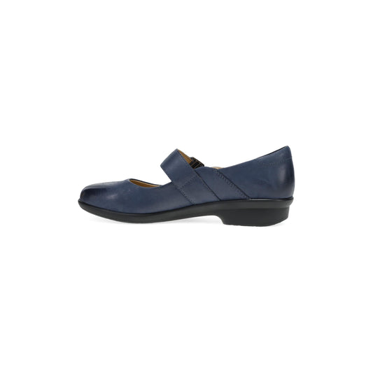 Side image of Collette Wide Navy Burnished Nubuck