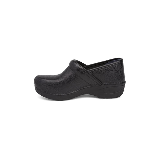 Side image of Wide XP 2.0 Clog Black Tooled Floral