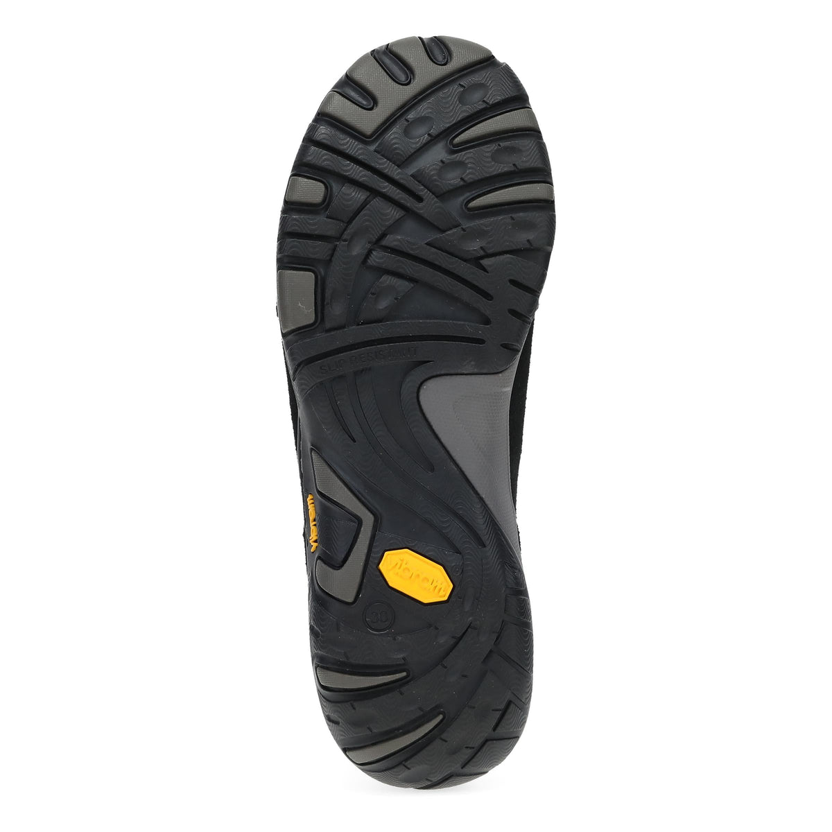 Bottom image of Pippy Wide Black Waterproof Burnished Suede