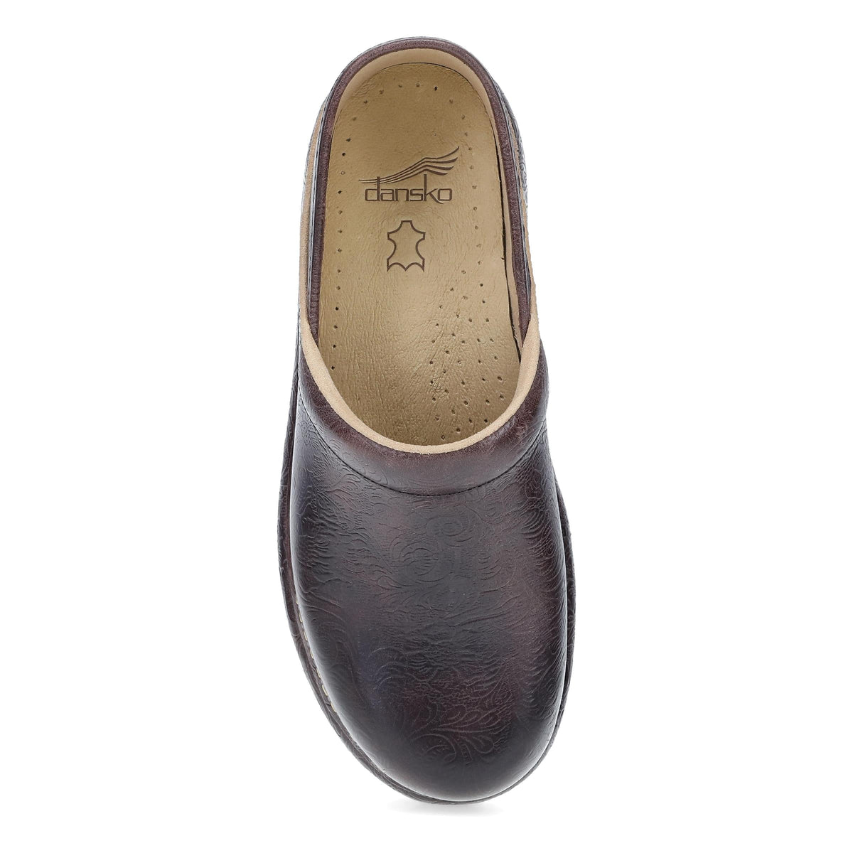 Top image of Platform Pro Clog Brown Tooled