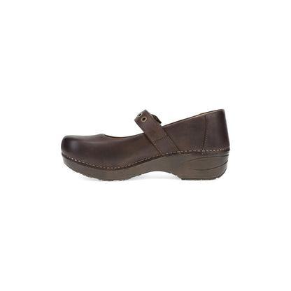 Side image of XP 2.0 Mary Jane Clog Chocolate Leather
