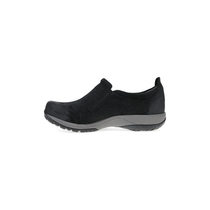 Side image of Pippy Wide Black Waterproof Burnished Suede
