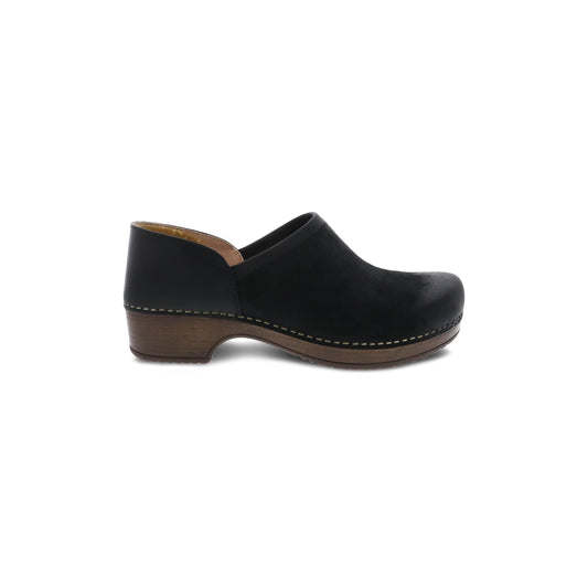 Side image of Brenna Black Burnished Suede